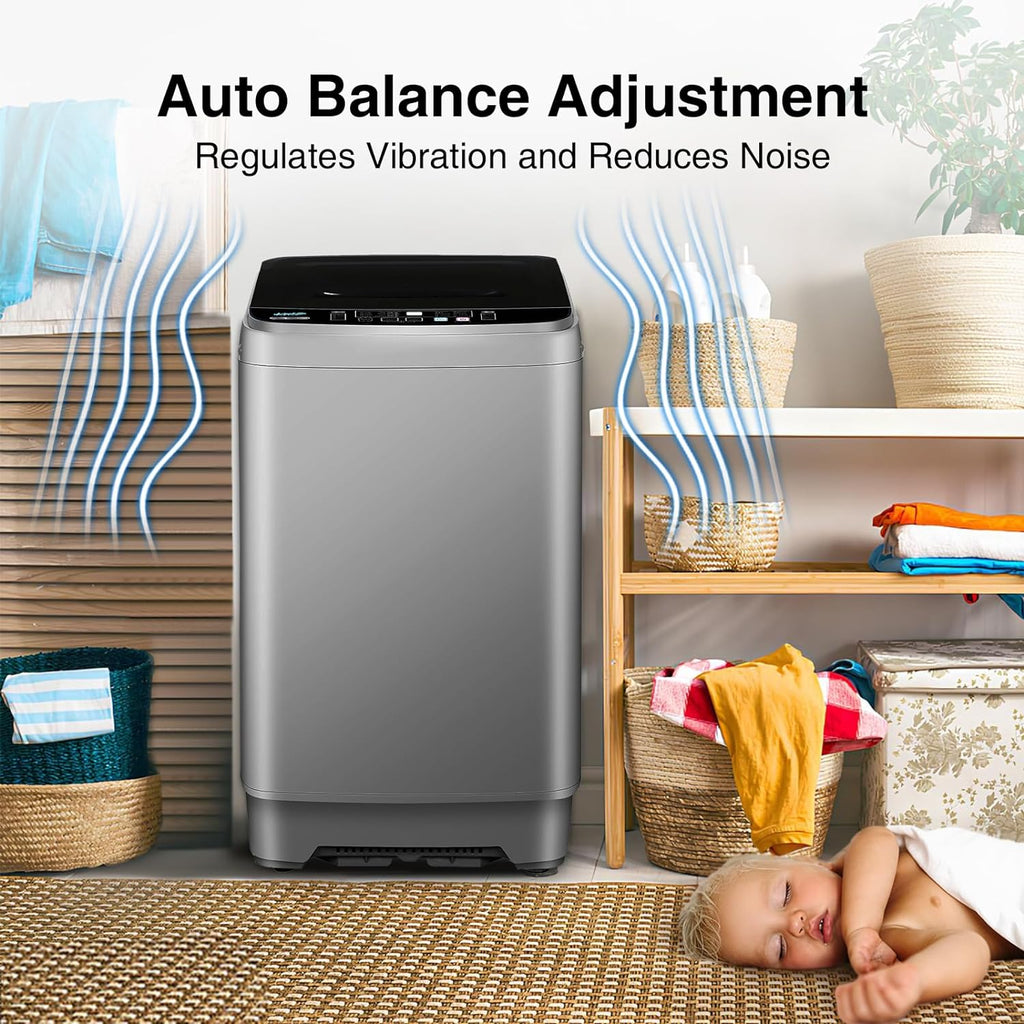 Grey Portable Compact Washing Machine with Led Display L157909