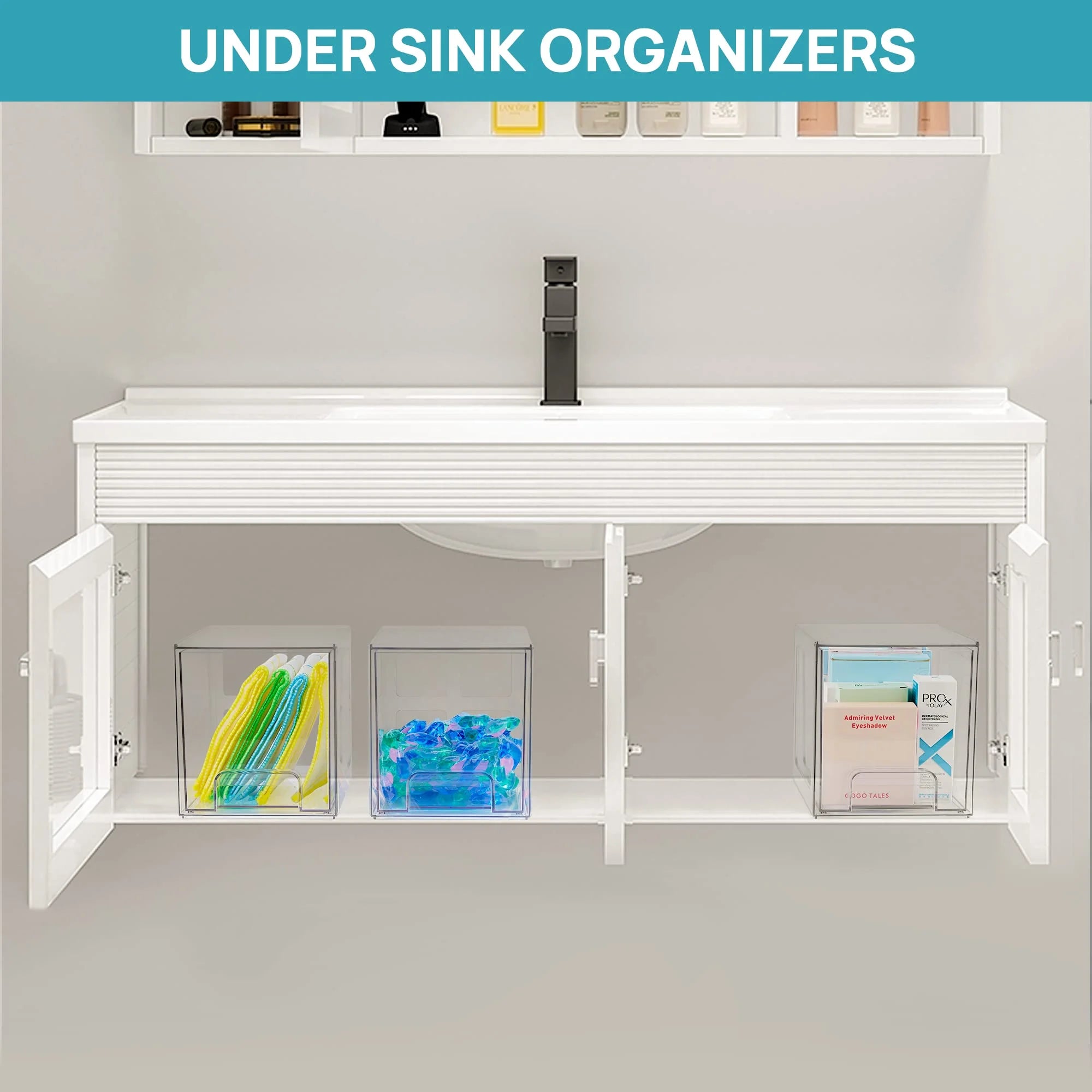 Clear Plastic Stackable Storage Drawers 4 Pack H178