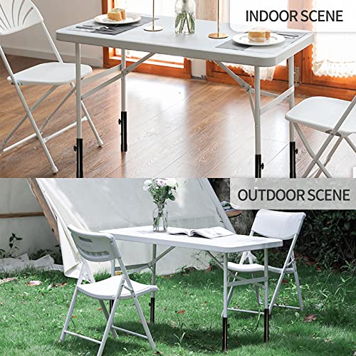 (4-Pack) Steel Folding Table Leg Extenders, Adjustable 3.6in/5.2in N6632