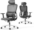 Black Ergonomic Swivel Office Chair with Adjustable Armrest and Headrest J7574
