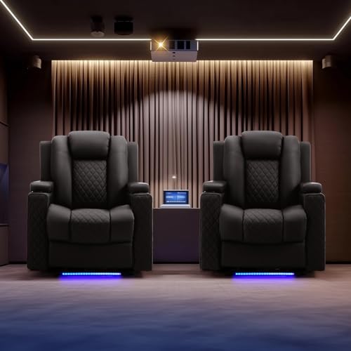 Power Recliner Chair PU Leather Electric Massage Recliner Sofa Black A8319