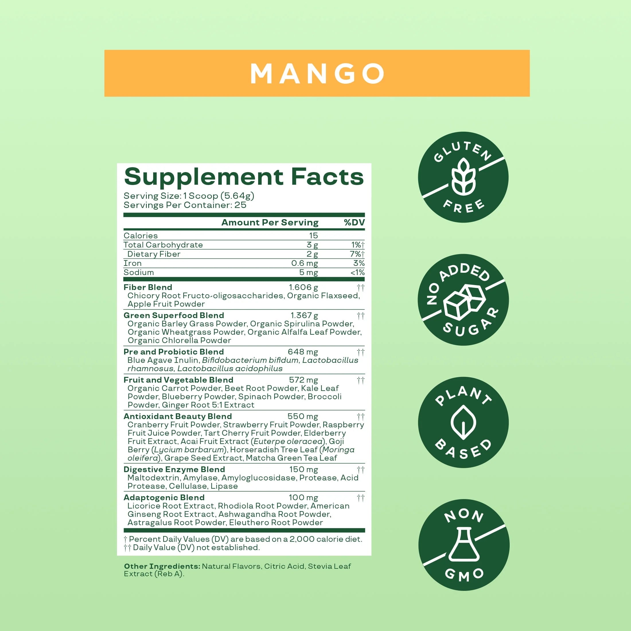 Mango Greens & Superfoods Powder, 25 Servings G901