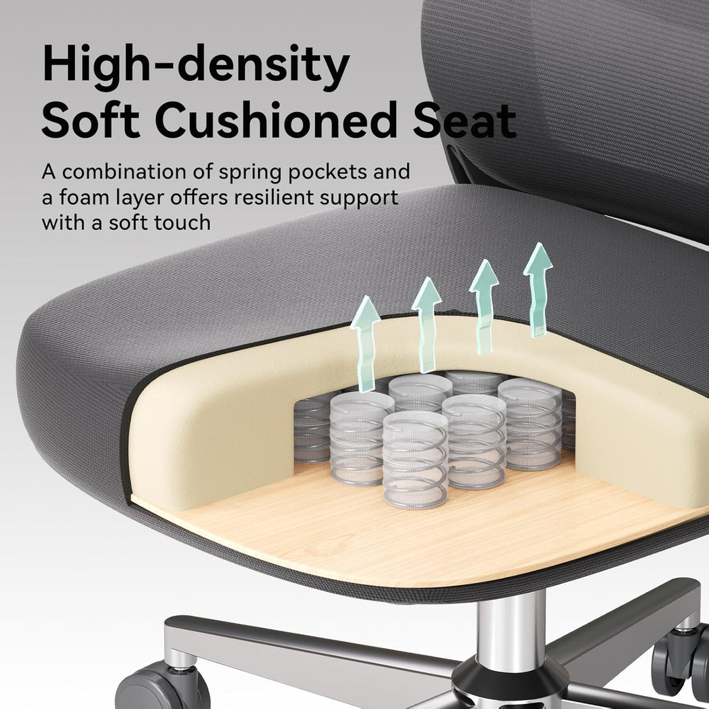Black Ergonomic Swivel Office Chair with Adjustable Armrest and Headrest J7574