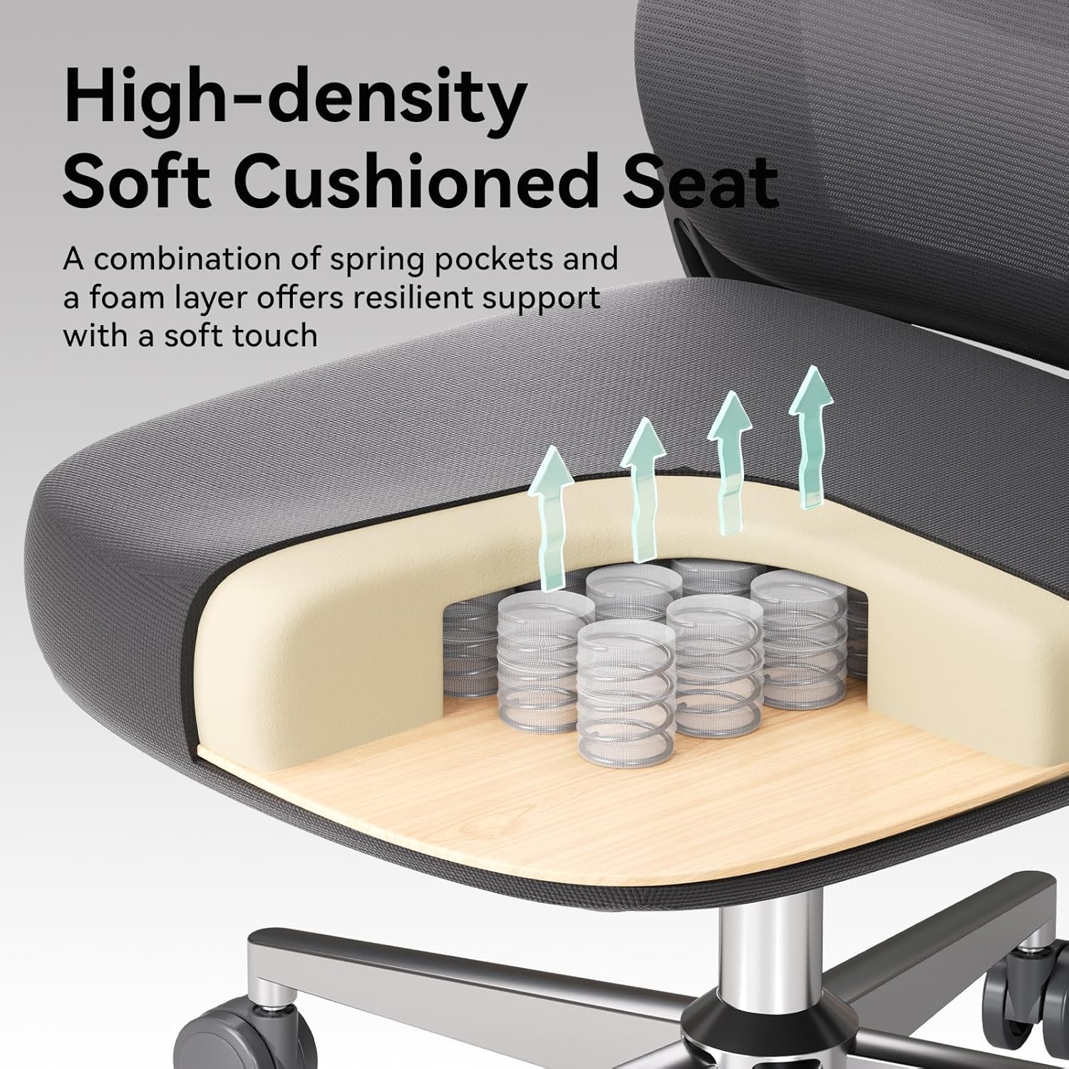 Black Ergonomic Swivel Office Chair with Adjustable Armrest and Headrest J7574