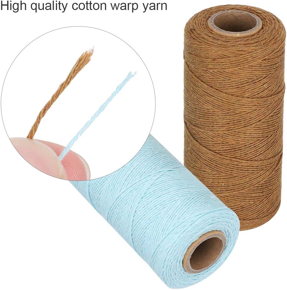 2 Rolls Pure Cotton 8/4 Warp Yarn (Brown + Light Blue) S792