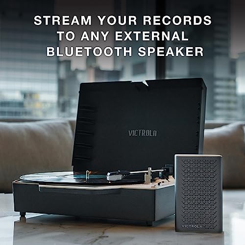 Gray 3-Speed Belt-Driven Bluetooth Vinyl Record Player U974334