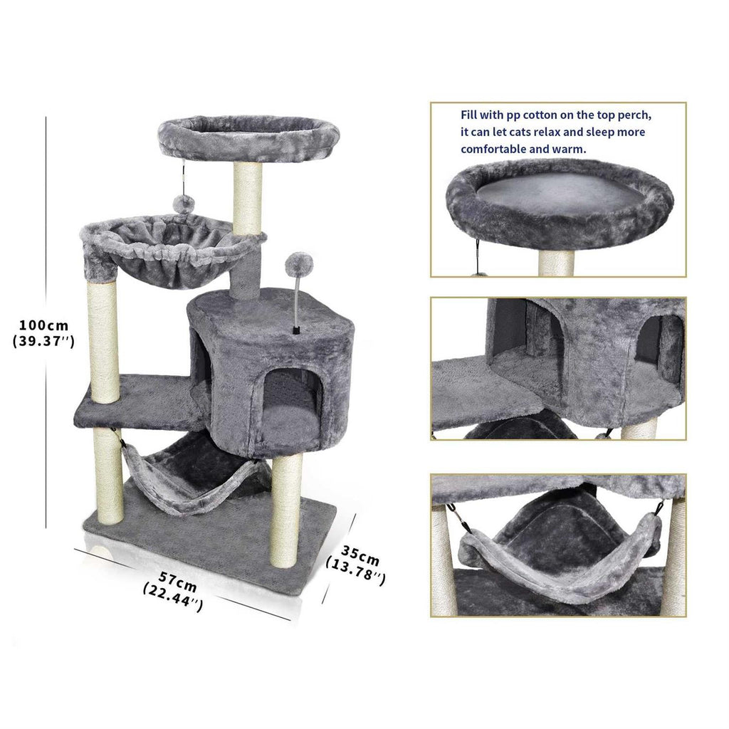 Cat Tree with Cat Condo and Hammock N5851