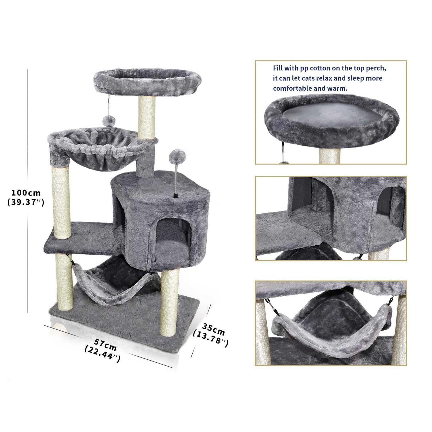 Cat Tree with Cat Condo and Hammock N5851