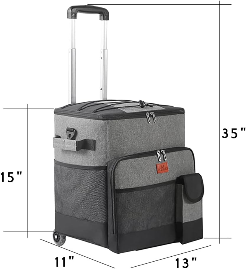 Soft Cooler with Wheels Insulated Portable Rolling Cooler T77078
