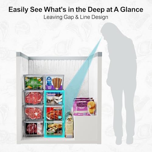 4 Pack Stackable Small Freezer Organizer Bins, White B599