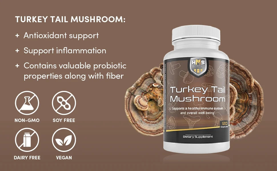 Turkey Tail Mushroom 120 Capsules 1000mg I340586