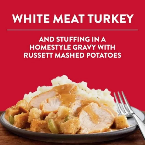 9.875 oz Ketchup Glazed Meatloaf Meal and 9.625 oz Roast Tender White Turkey Frozen Meal Pack of 8 U287