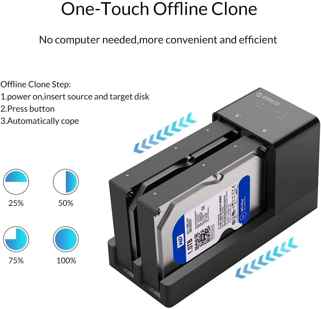 5 Bay USB 3.0 to SATA External Hard Drive Docking Station with Duplicator Offline Clone Function for 2.5 or 3.5in HDD/SSD X586591