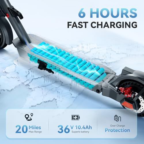 Electric Scooter, 500W Peak Motor, 8.5" Solid Rear Tire and Pneumatic Front Tire G958568