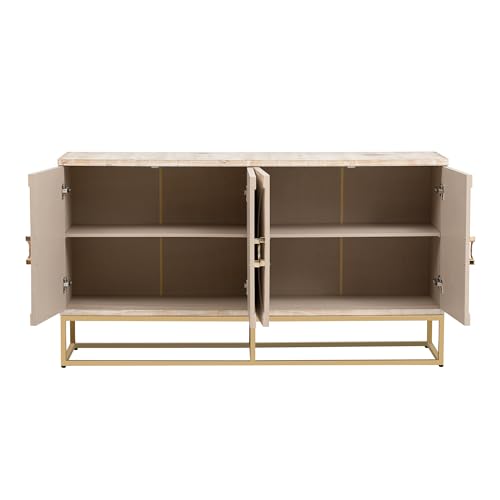 Beige 4 Door Wood Sideboard Cabinet O605