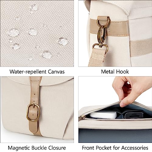 Khaki Canvas Camera Bag with Rain Cover T6037