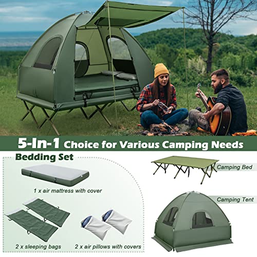 Tent Cot with Air Mattress, 2 Sleeping Bags, Carry Bag & Foot Pump G1745
