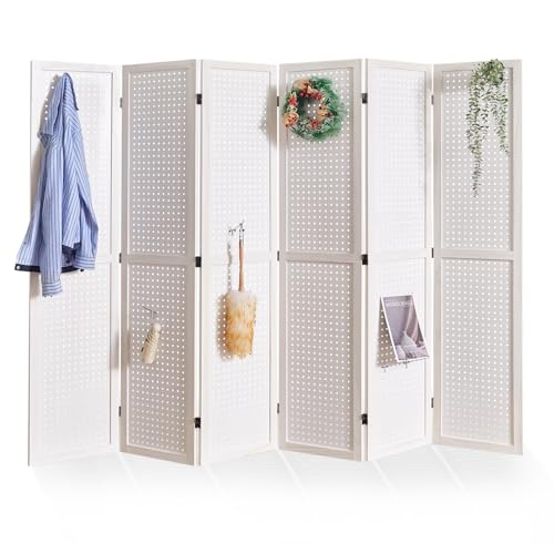 5.6Ft Wooden Folding Privacy Screen (4panels, Natural) B870254