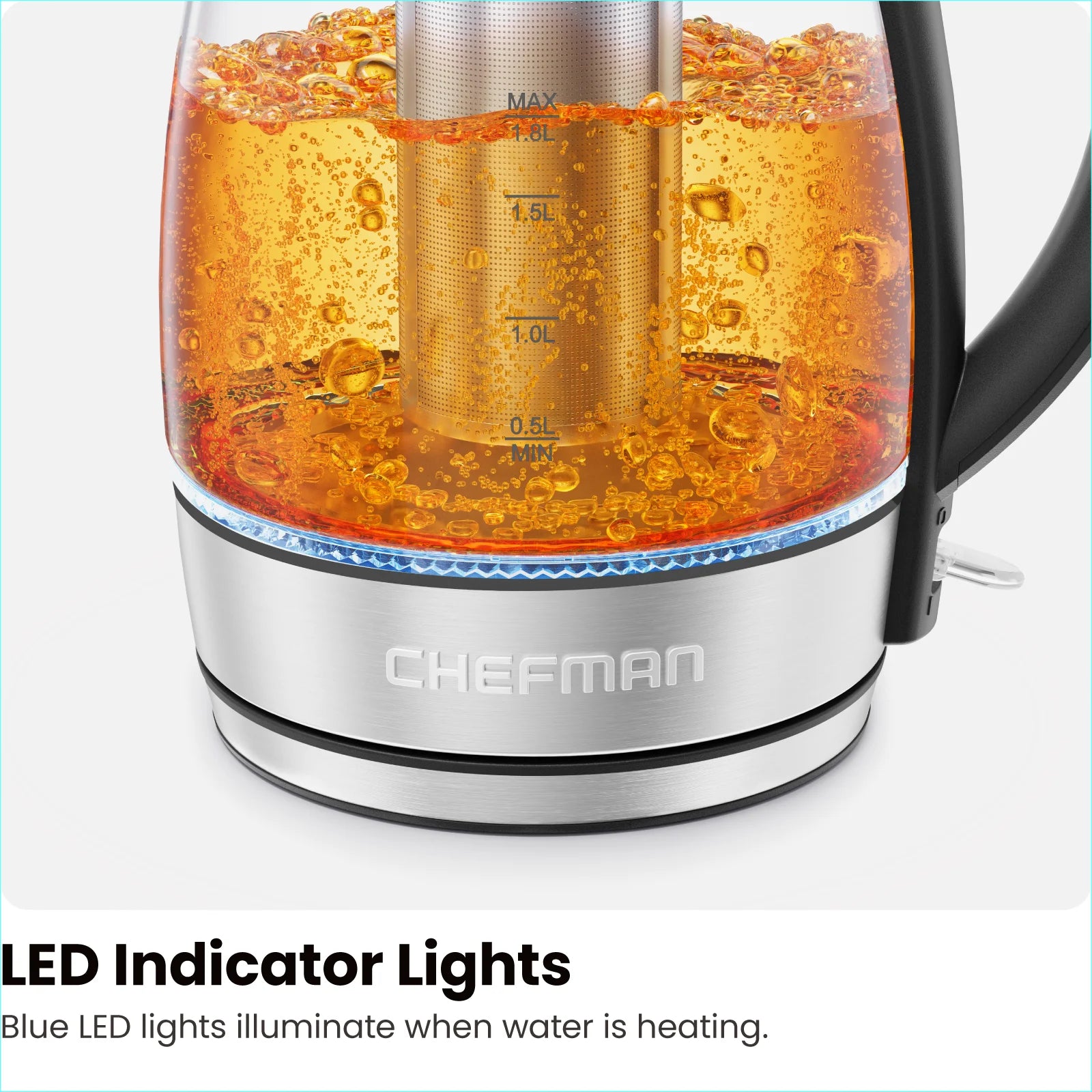 1.8L Electric Glass Kettle with Removable Tea Infuser K218