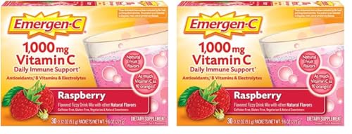 30 Count Raspberry Flavor Dietary Supplement Fizzy Drink Mix with 1000mg Vitamin C G92808