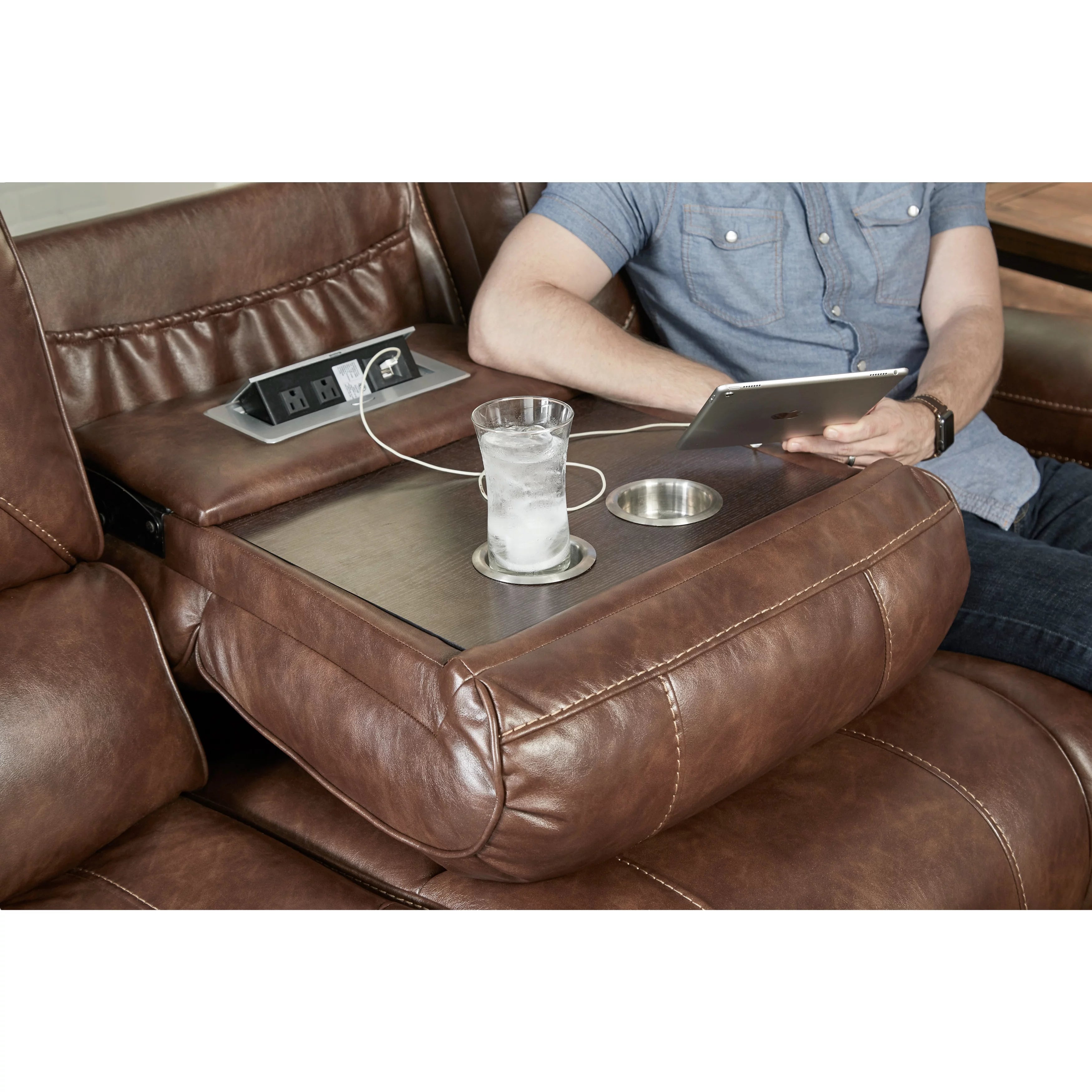 Brown Leather 3-Piece Sofa Set Z8304