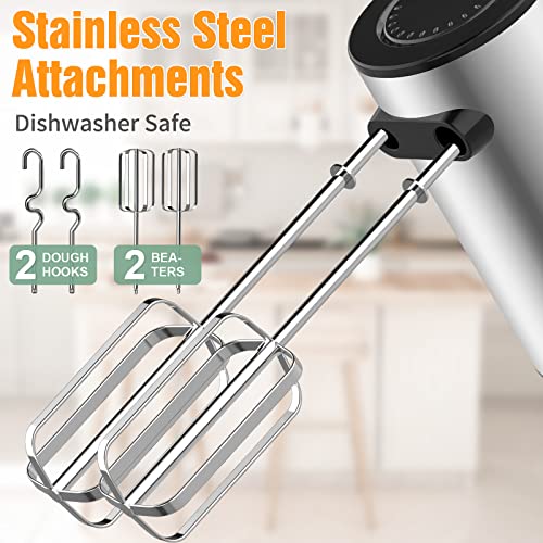 600W 10 Speed Handheld Electric Mixer with Beaters Dough Hooks I671972