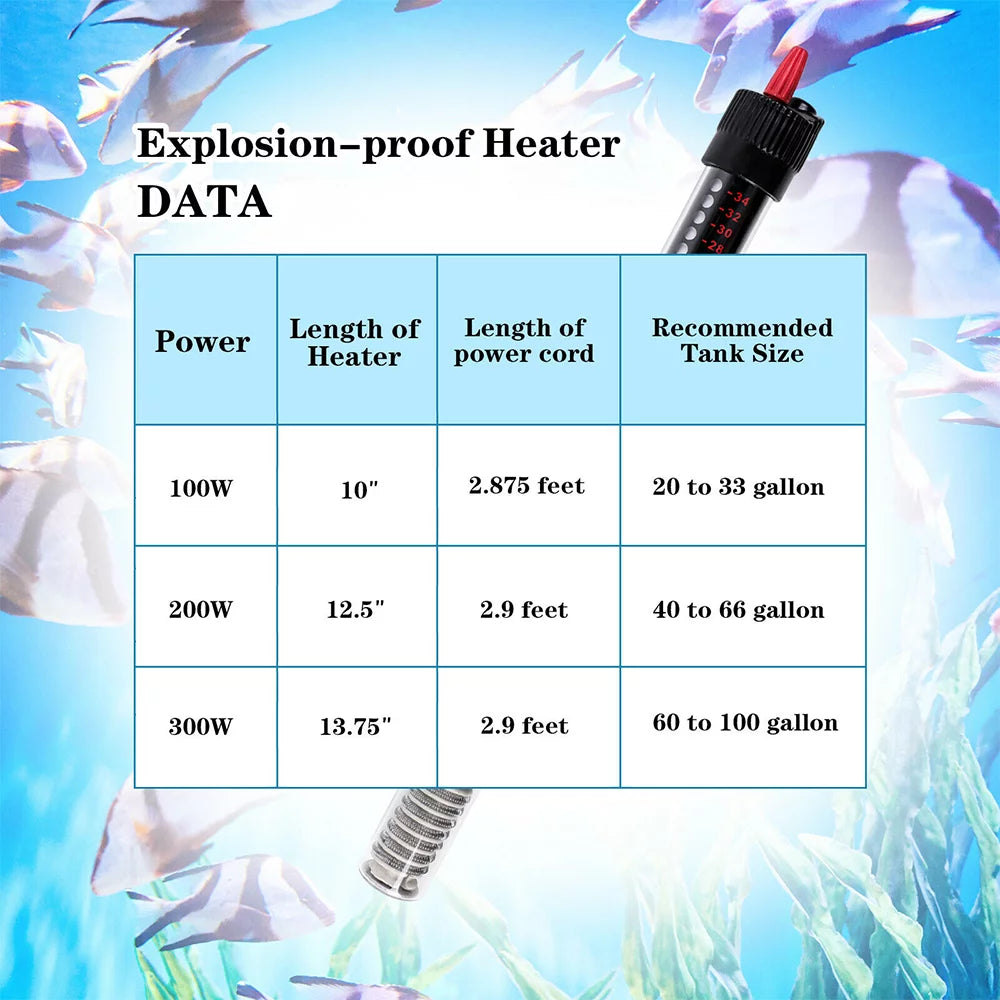 200W Submersible Aquarium Heater with Adjustable Temperature N173518