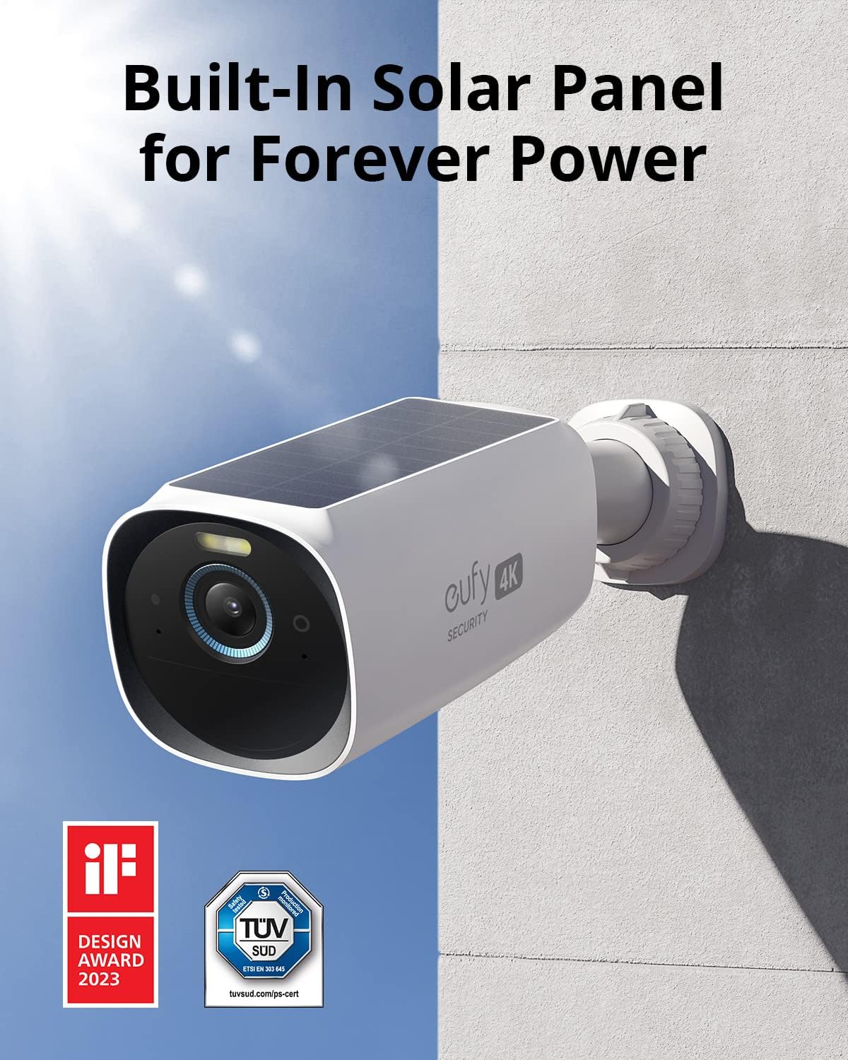 4K Outdoor Wireless Security Camera with Solar Panel D27291