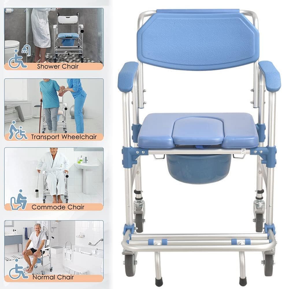 Shower Commode Chair with Wheels Y77315