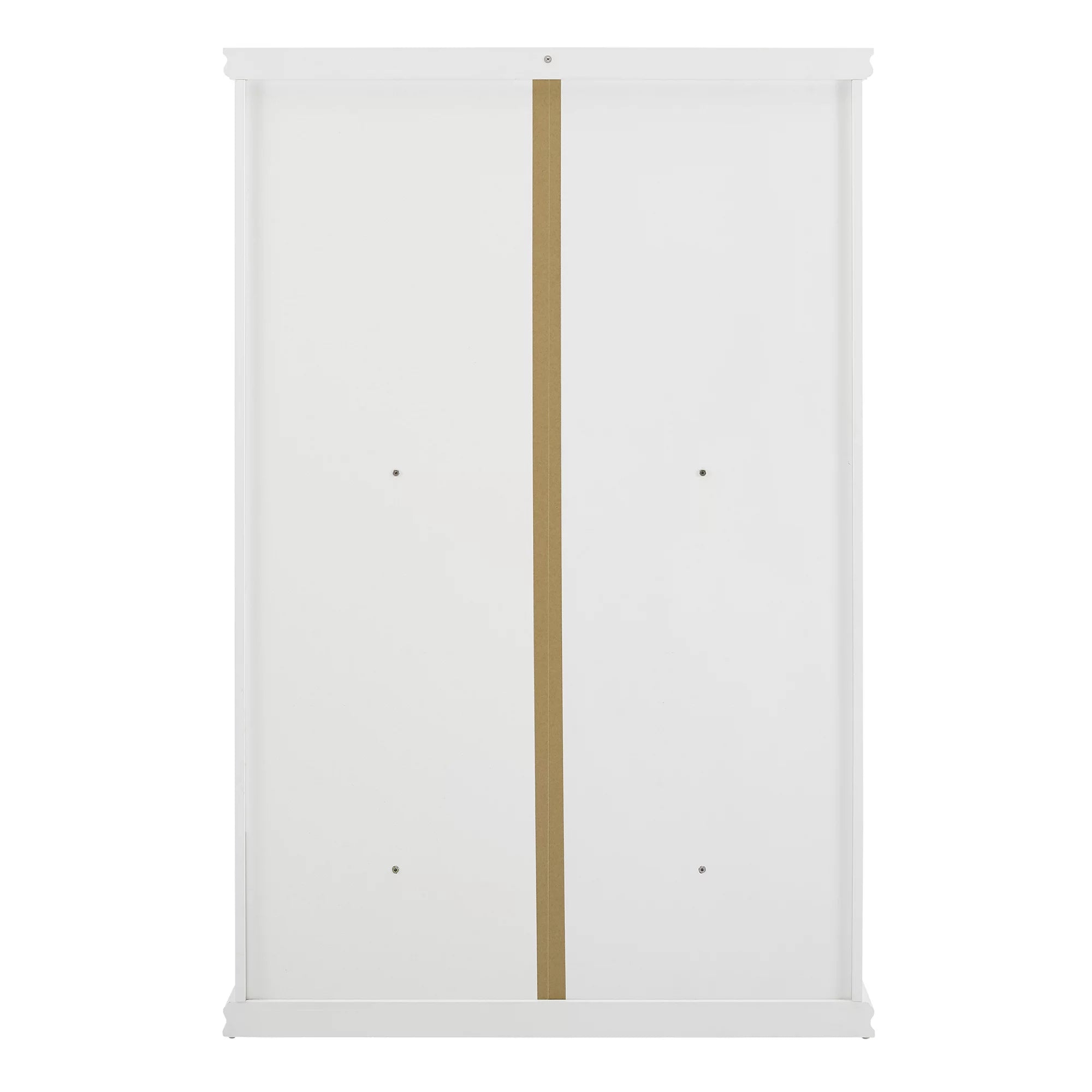 White Storage Cabinet with Tempered Glass Doors and Triple Drawers R9068