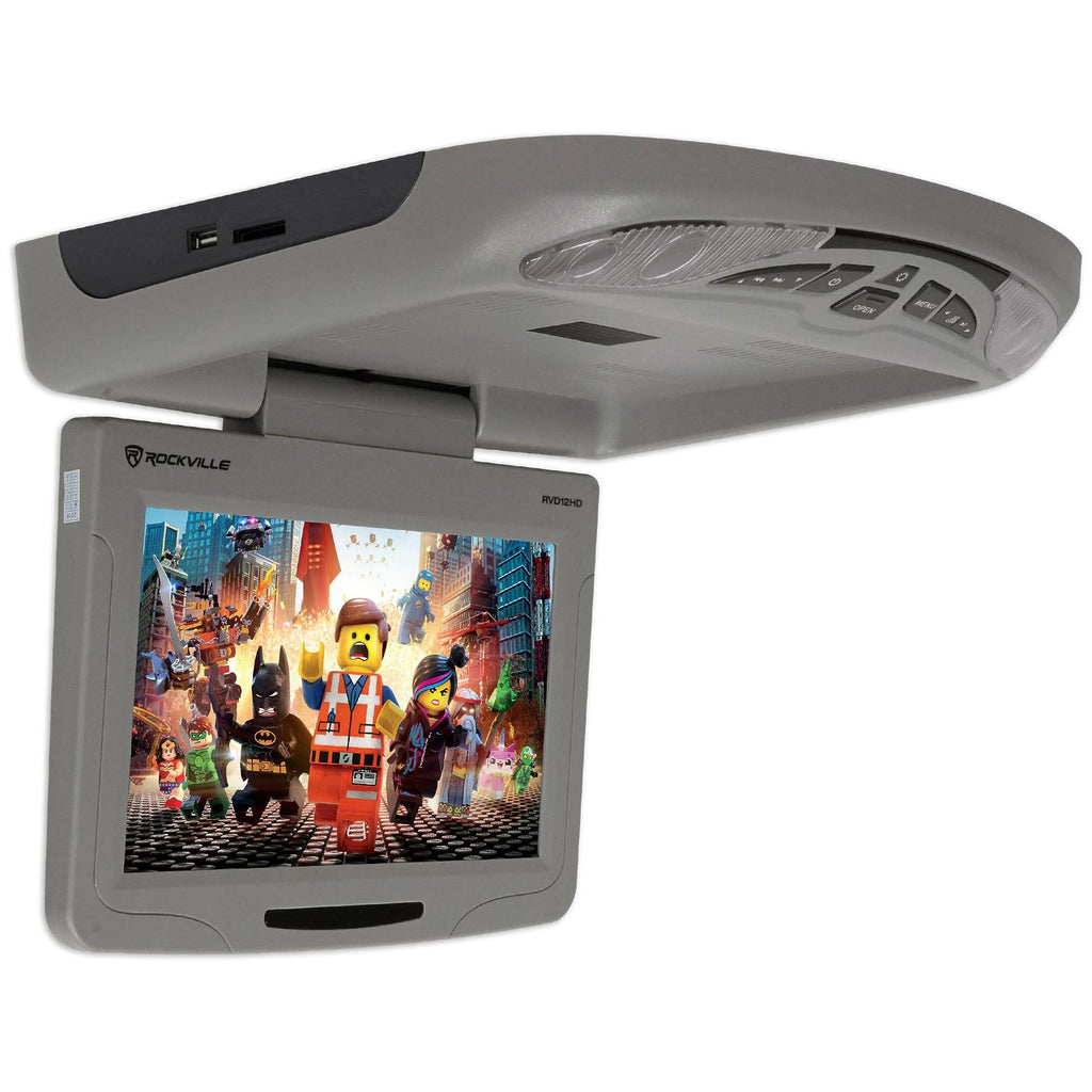 12x22 Grey Flip Down Car Monitor Dvd Usb Sd Player B20666