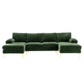 Velvet Sectional Sofa with Golden Metal Legs Y773