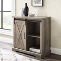 Grey Wash Sliding Barn Door Accent Cabinet D407556