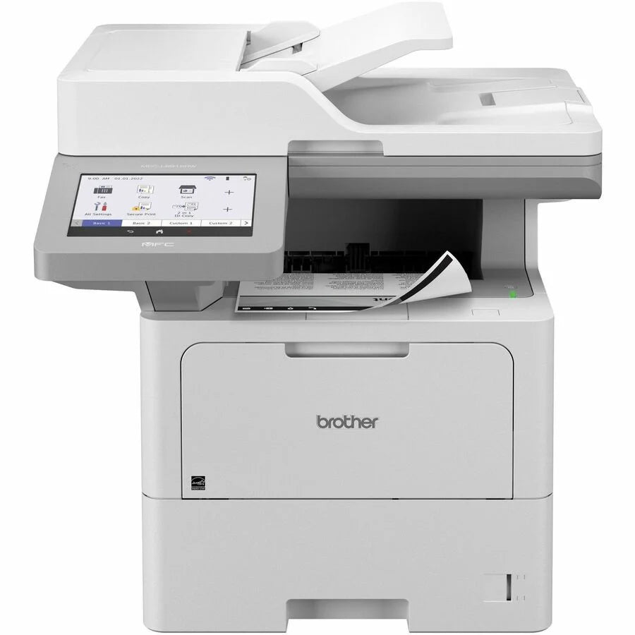 Wireless Laser Multifunction Printer Monochrome Copier Fax Printer Scanner 52 ppm Mono Print 1200 x 1200 dpi Print Automatic Duplex Print Color Flatbed Scanner A4587