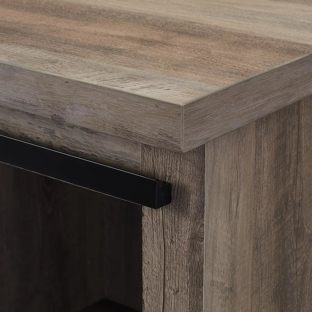 Grey Wash Sliding Barn Door Accent Cabinet D407556