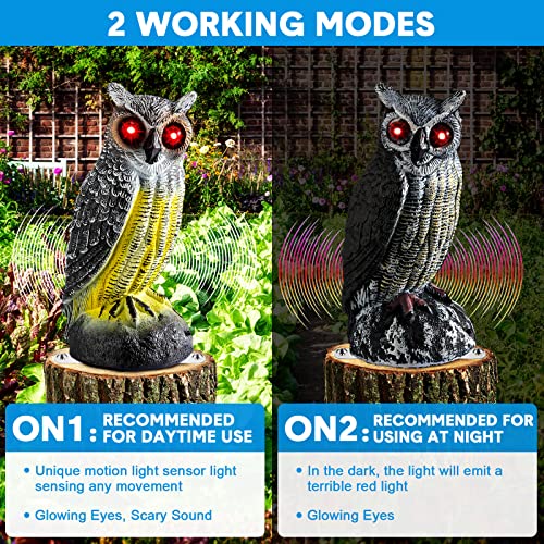 Gray Plastic Owl Decoy with Red Flashing Eyes, 2 Pcs X725858