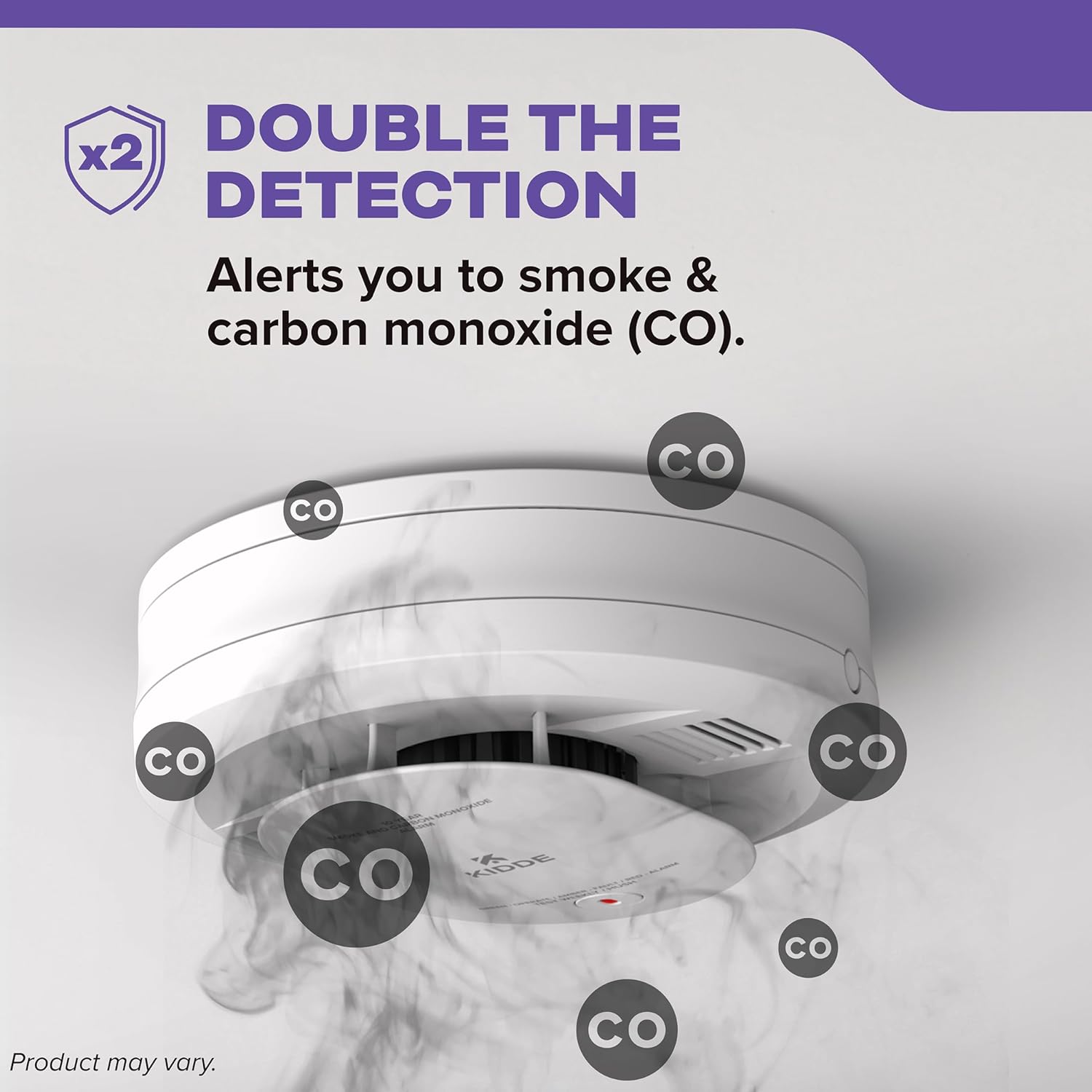 AA Battery Powered Hardwired Smoke Carbon Monoxide Detector F882873