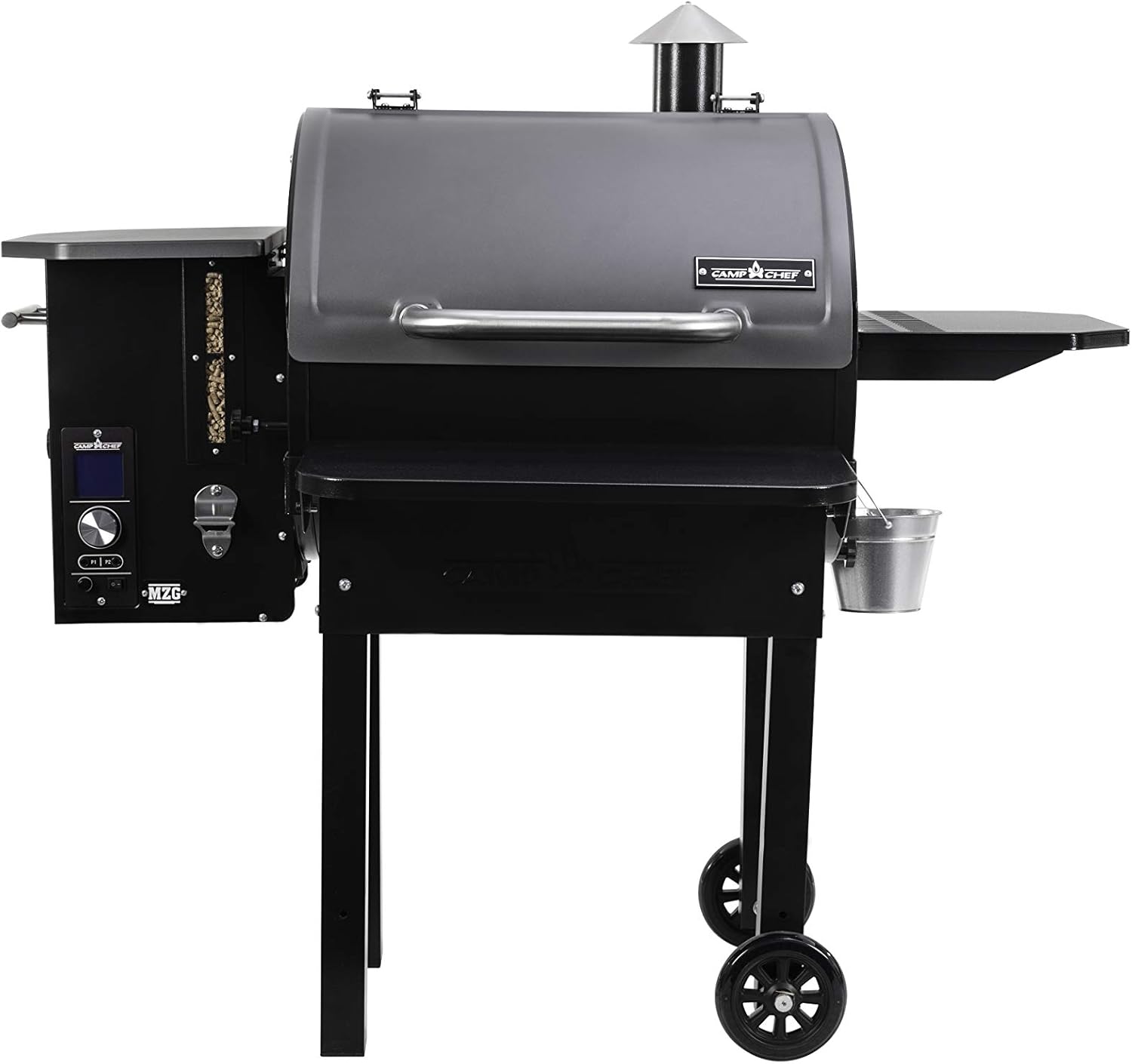 Black Wood Pellet Grill with Fold Down Front Shelf C310