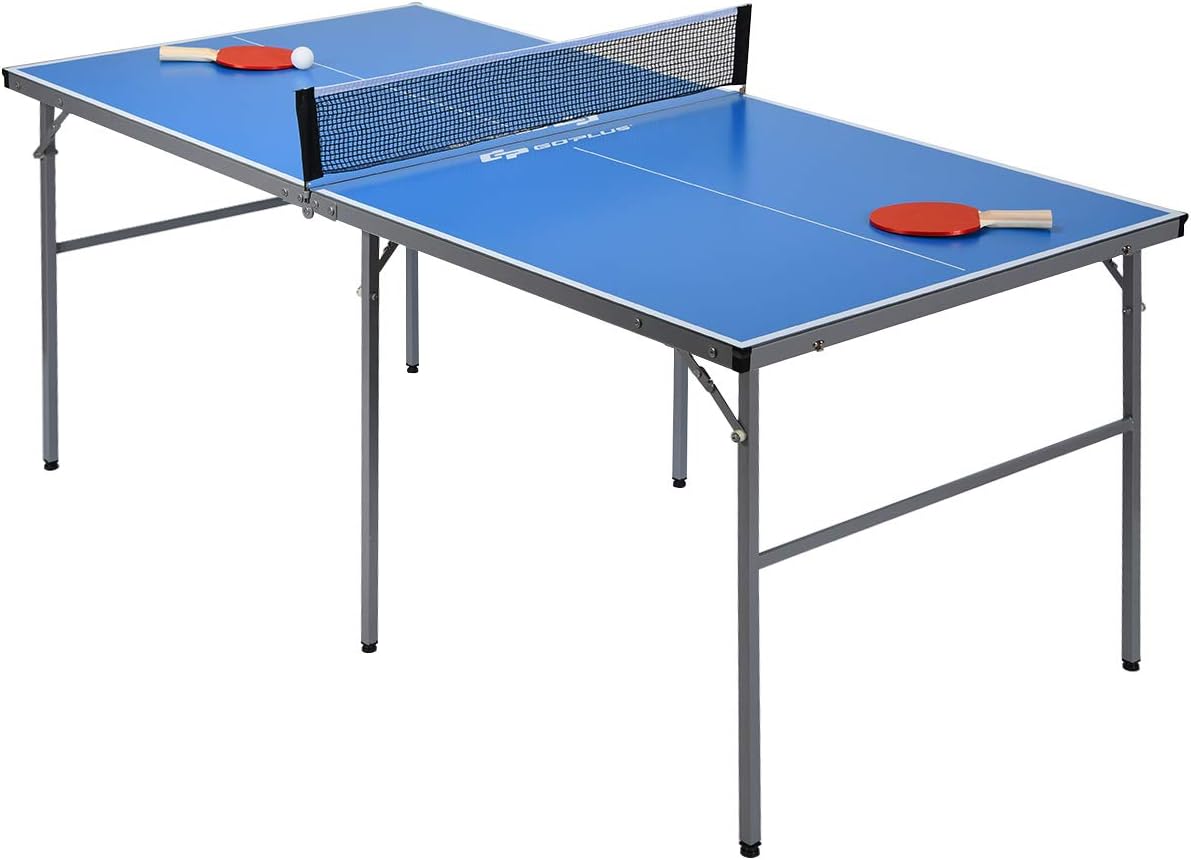 Foldable Ping Pong Table with Net, 2 Paddles and Ping Pong Balls R7910