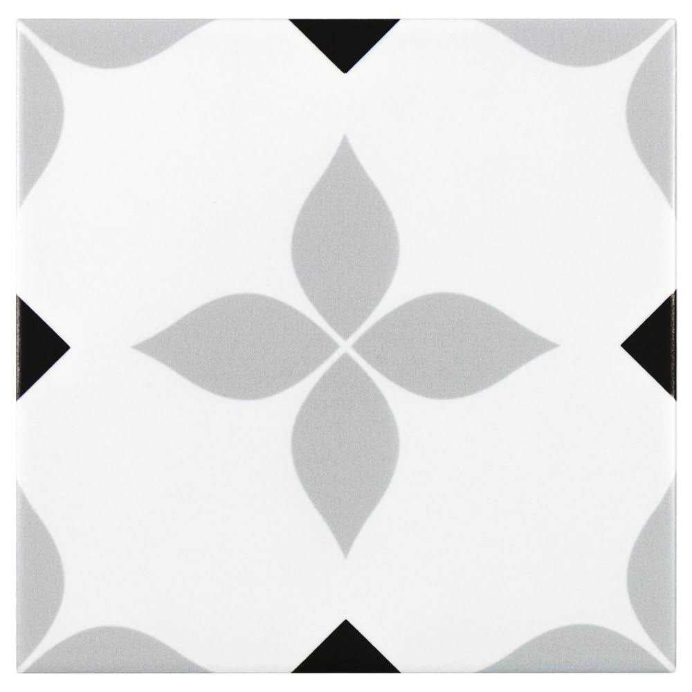 6-in x 6-in Matte Porcelain Encaustic Floor and Wall Tile N8680