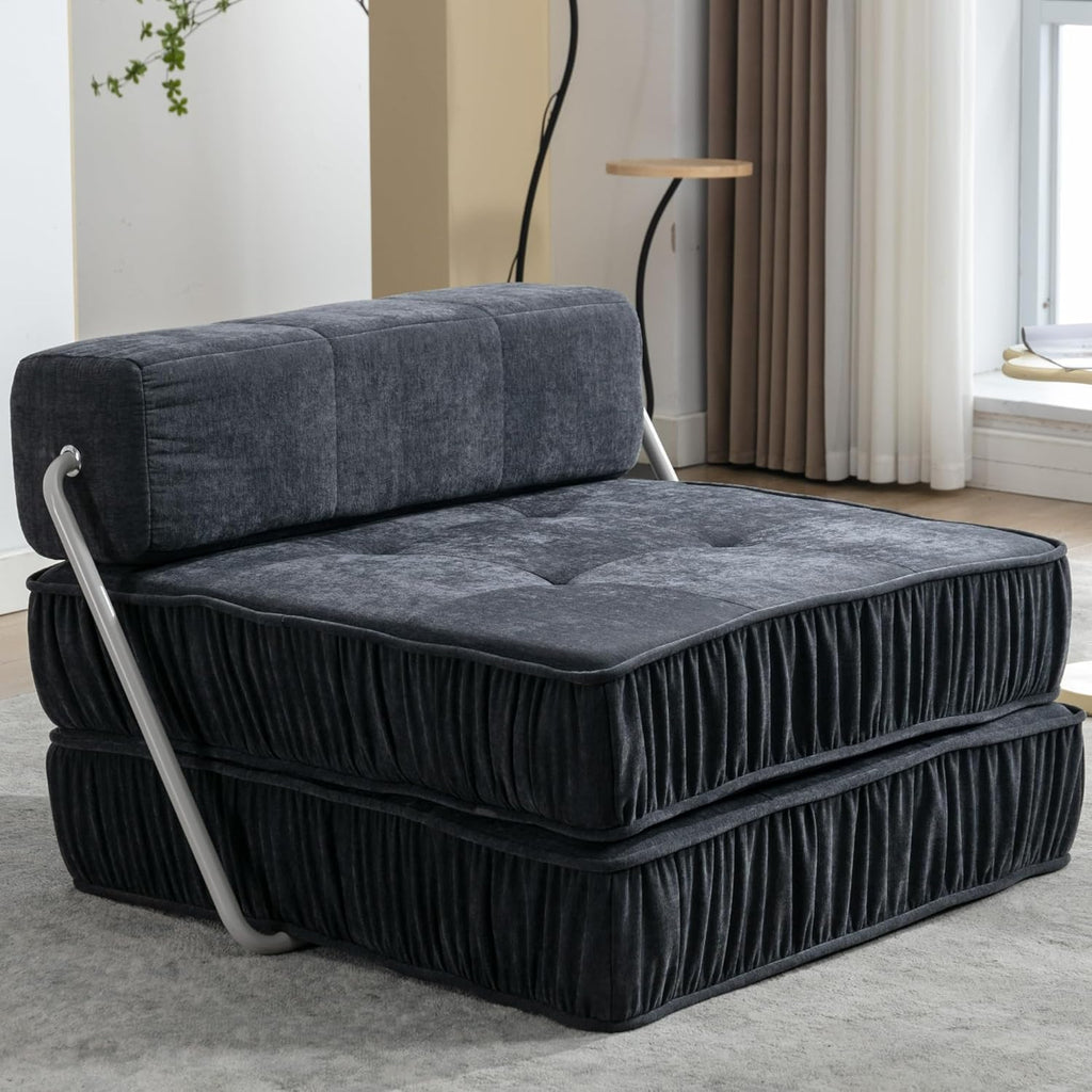 Grey Memory Foam Futon Sleeper Chair Couch Twin Size C7513