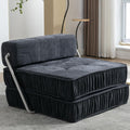 Grey Memory Foam Futon Sleeper Chair Couch Twin Size C7513