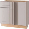 Medium Veiled Gray Thermofoil Plywood Shaker Base Kitchen Cabinet 36 in. W x 24 in. D W93710