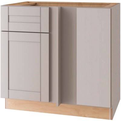 Medium Veiled Gray Thermofoil Plywood Shaker Base Kitchen Cabinet 36 in. W x 24 in. D W93710