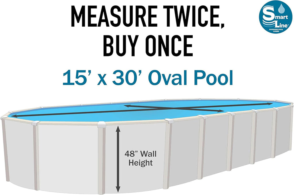 15-Foot-by-30-Foot Oval 48-Inch Wall Height 25 Gauge Virgin Vinyl Above-Ground Swimming Pool Liner G417442