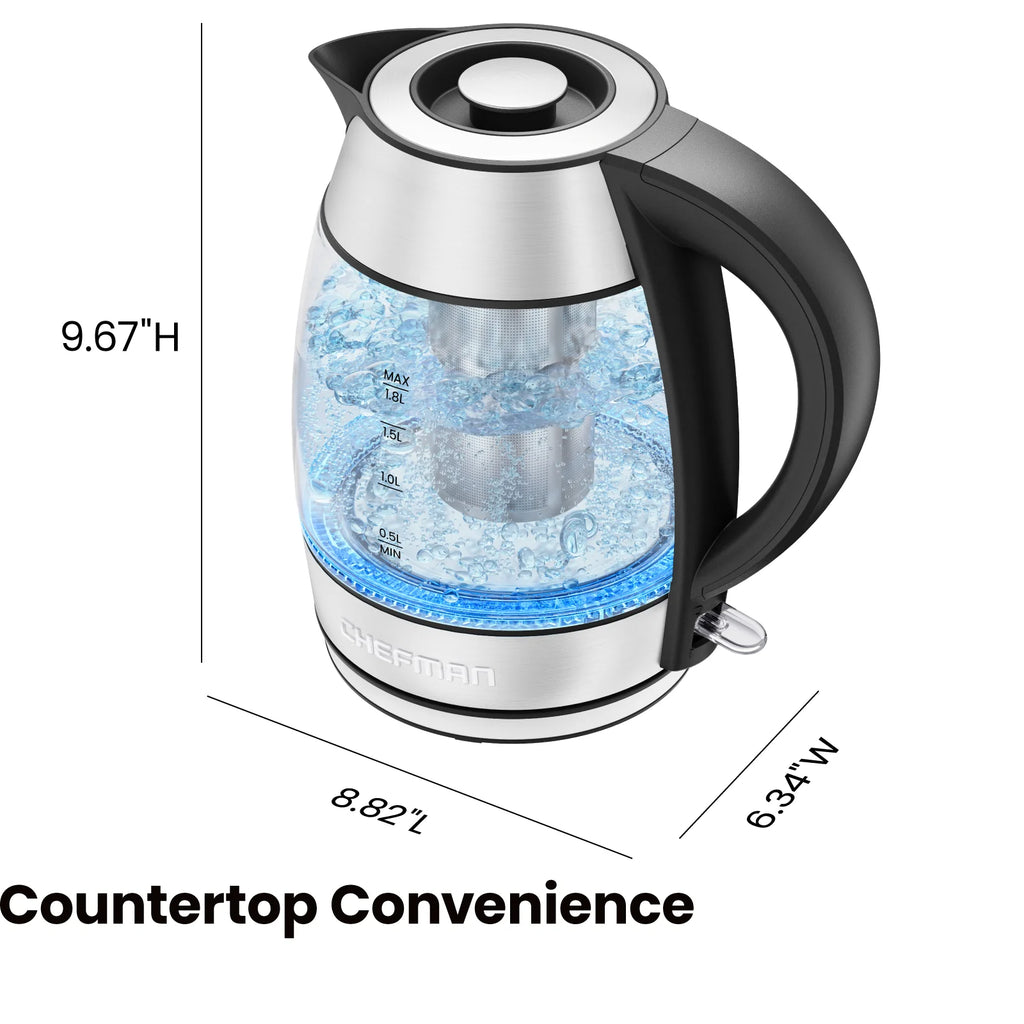 1.8L Electric Glass Kettle with Removable Tea Infuser K218