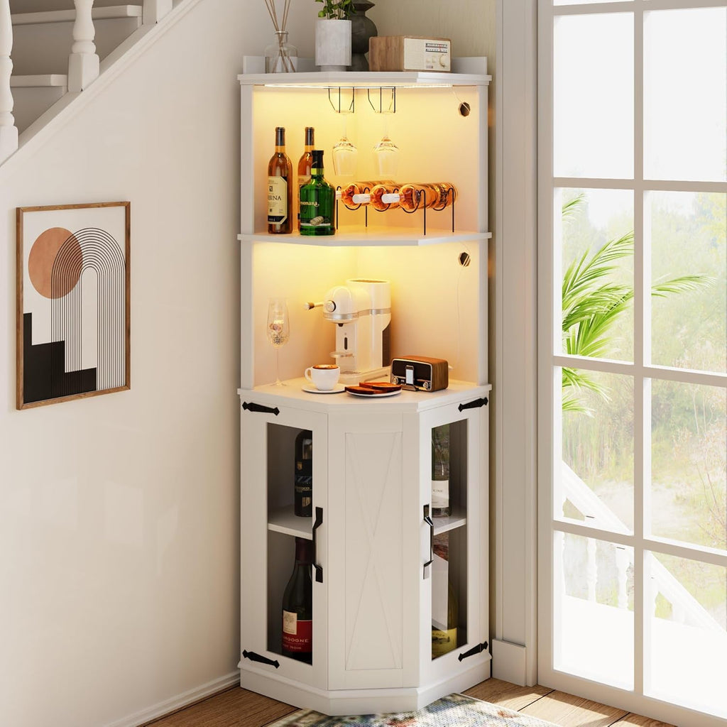 Corner Bar Cabinet with Shelves M862592