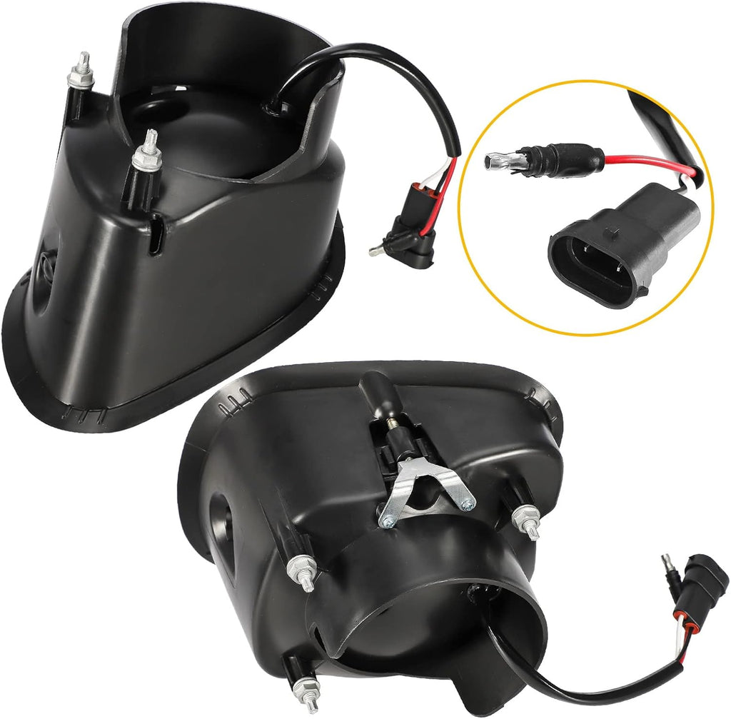 Pair Fog Lights with LED Halo Ring Clear Lens White Light 12V H122174