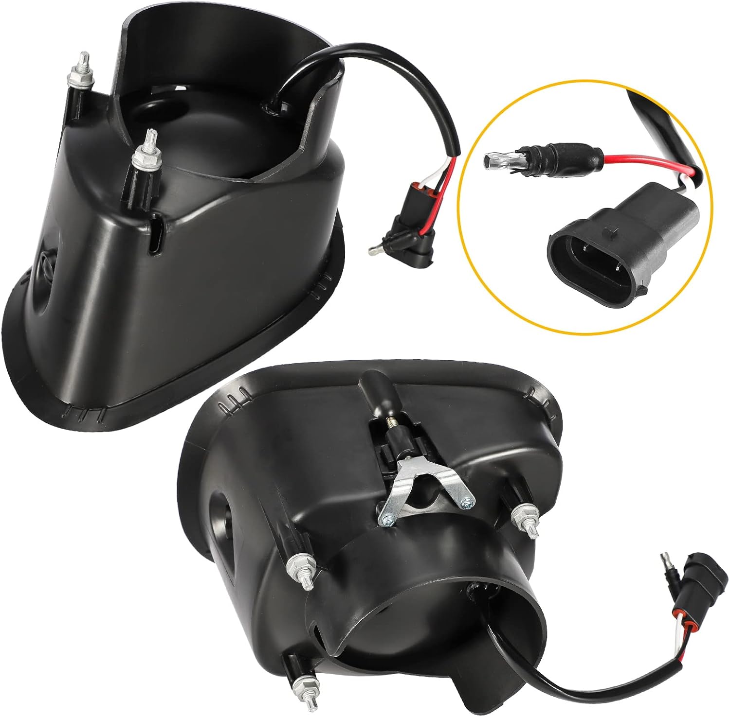 Pair Fog Lights with LED Halo Ring Clear Lens White Light 12V H122174