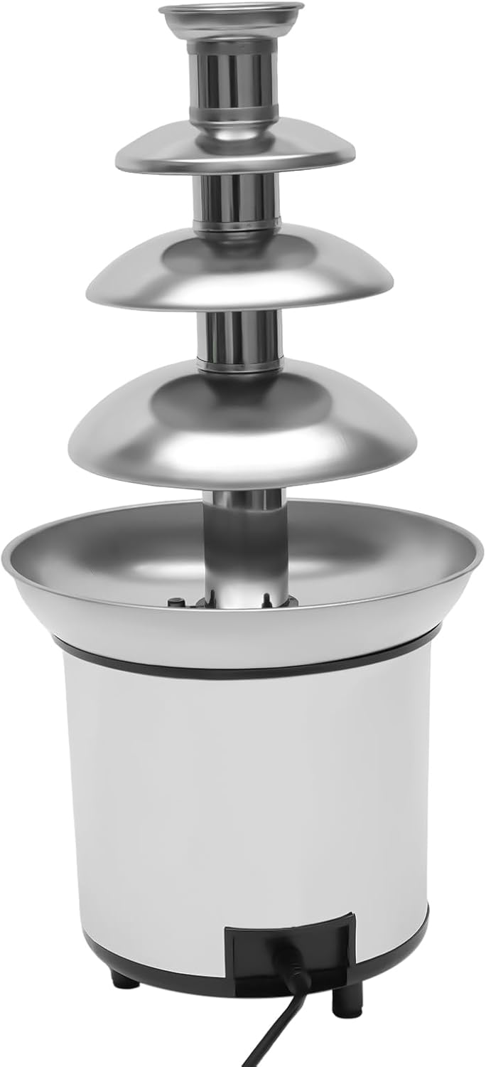 Stainless 4 Tier Electric Chocolate Fondue Fountain Machine 18.5-Inches Tall I82608